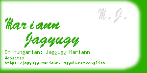 mariann jagyugy business card